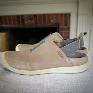 KEEN Leather Slingback Slip-On Shoes Taupe Gray Women’s 9 Comfort Casual